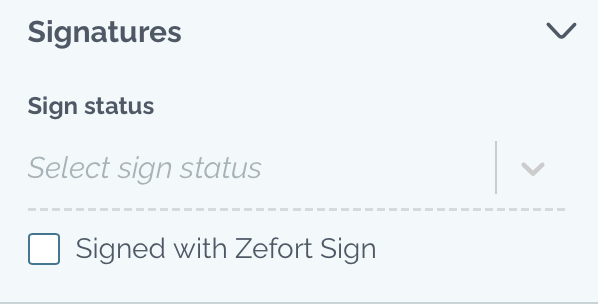 zefort contract filters - signatures