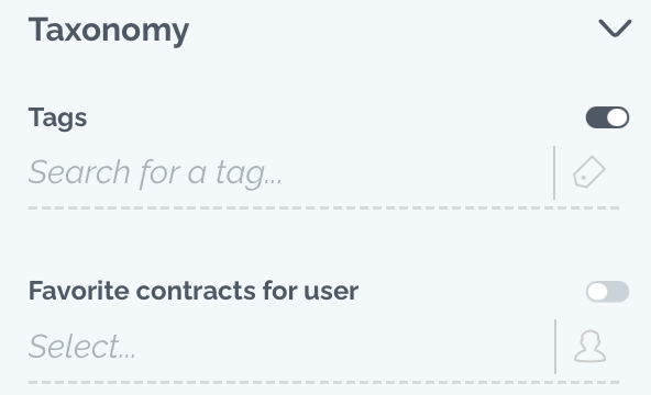 zefort contract filters - taxonomy