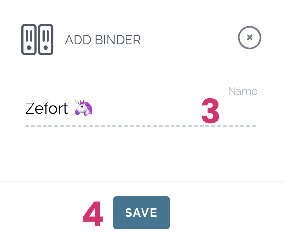 zefort create binder
