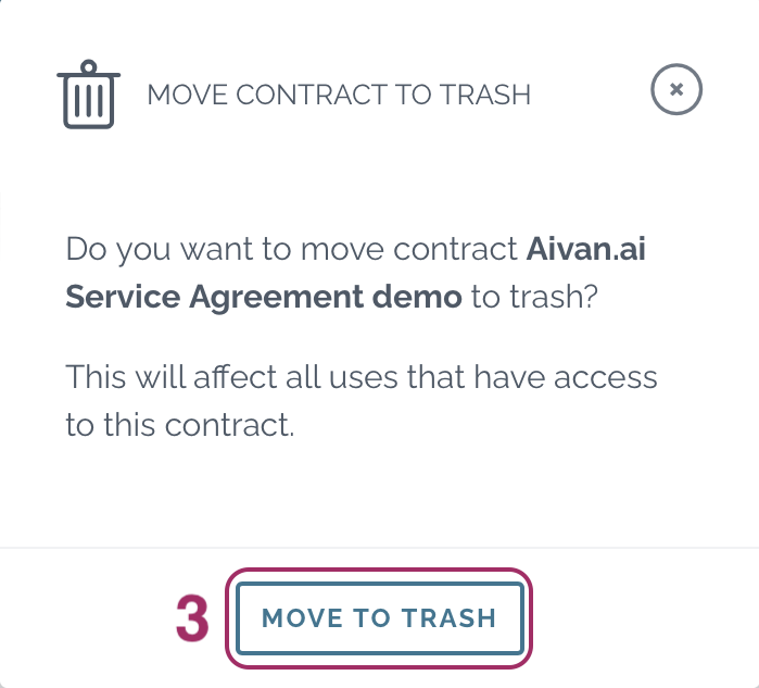zefort move to trash confirm