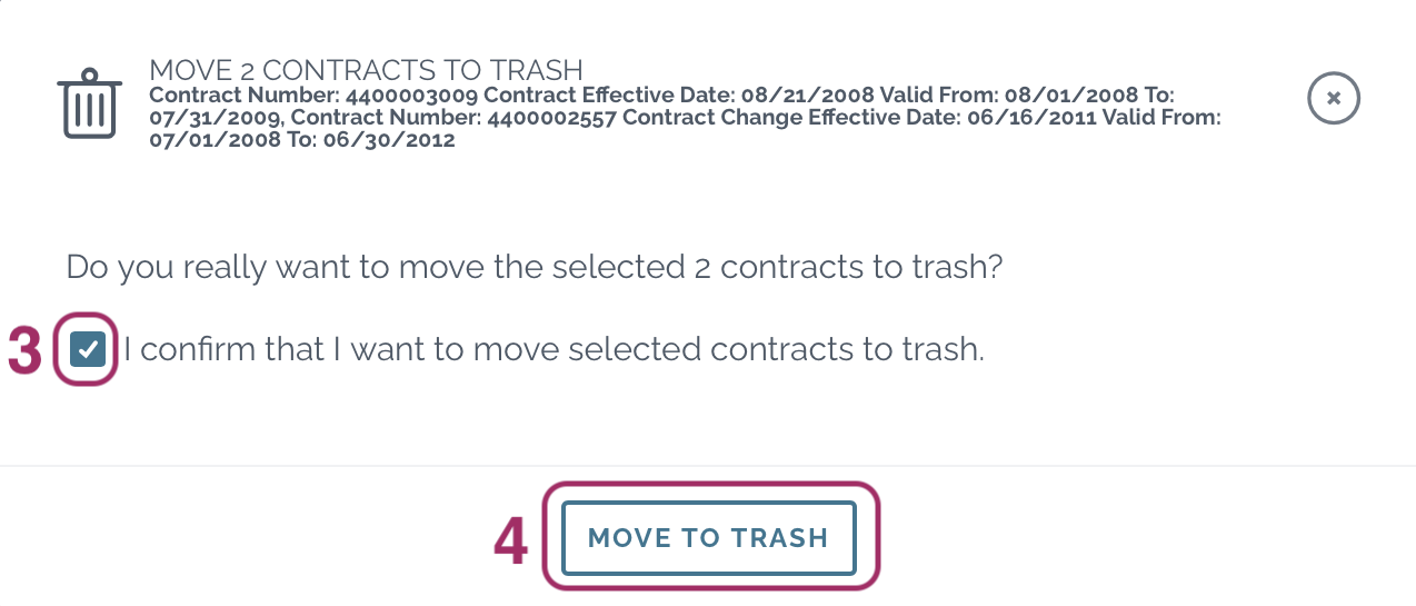 zefort confirm move to trash
