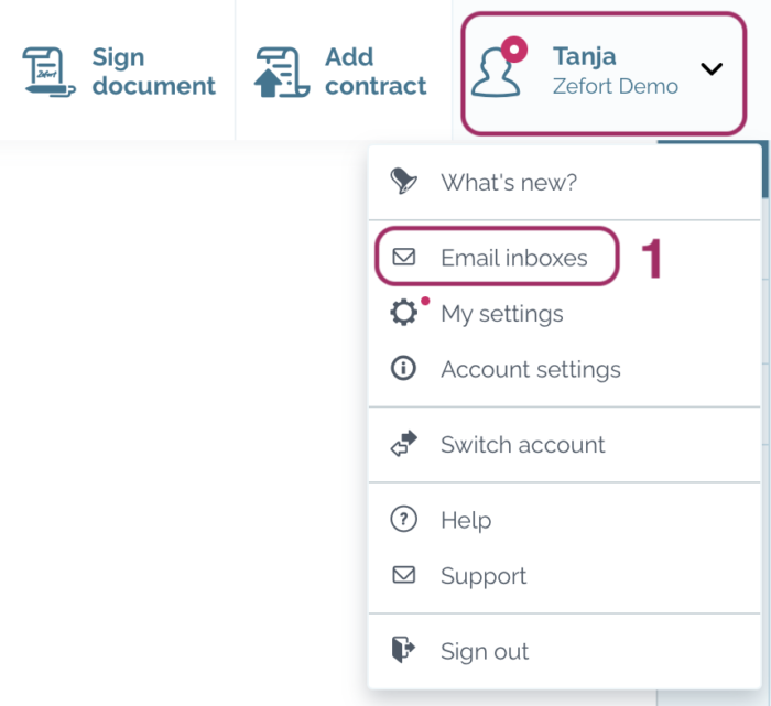 Zefort email inboxes