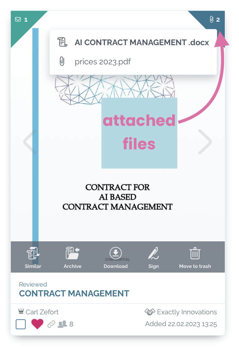zefort attachment preview in contract card
