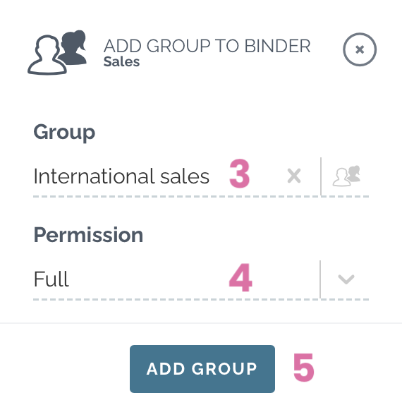 zefort add binder permission to group