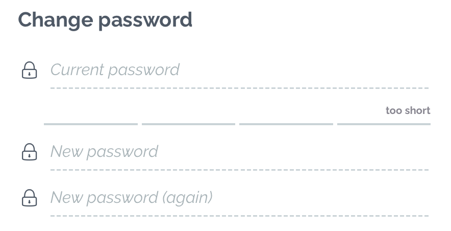 zefort my settings - change password