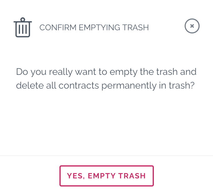 zefort confirm emptying trash