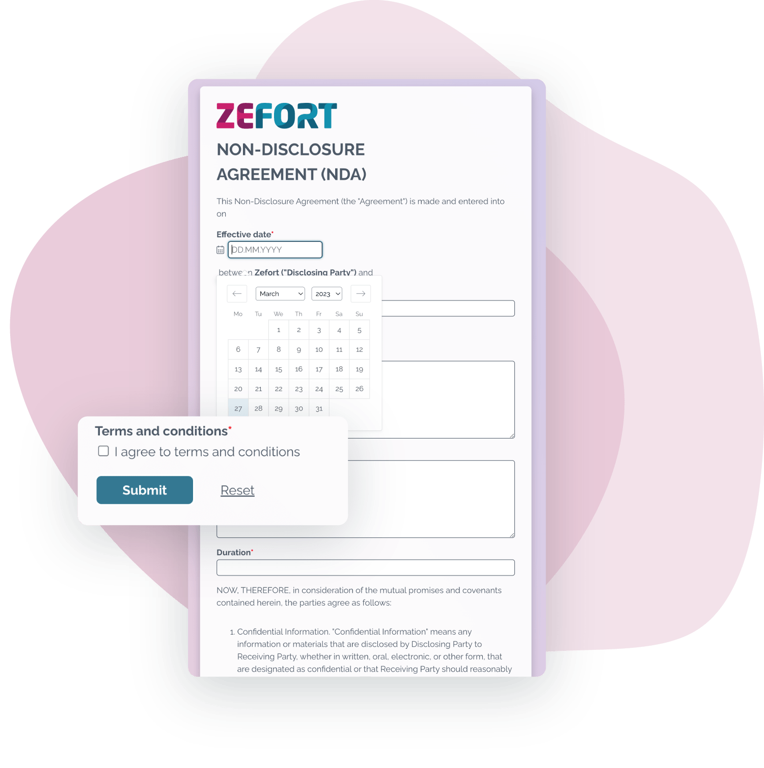 Zefort online form
