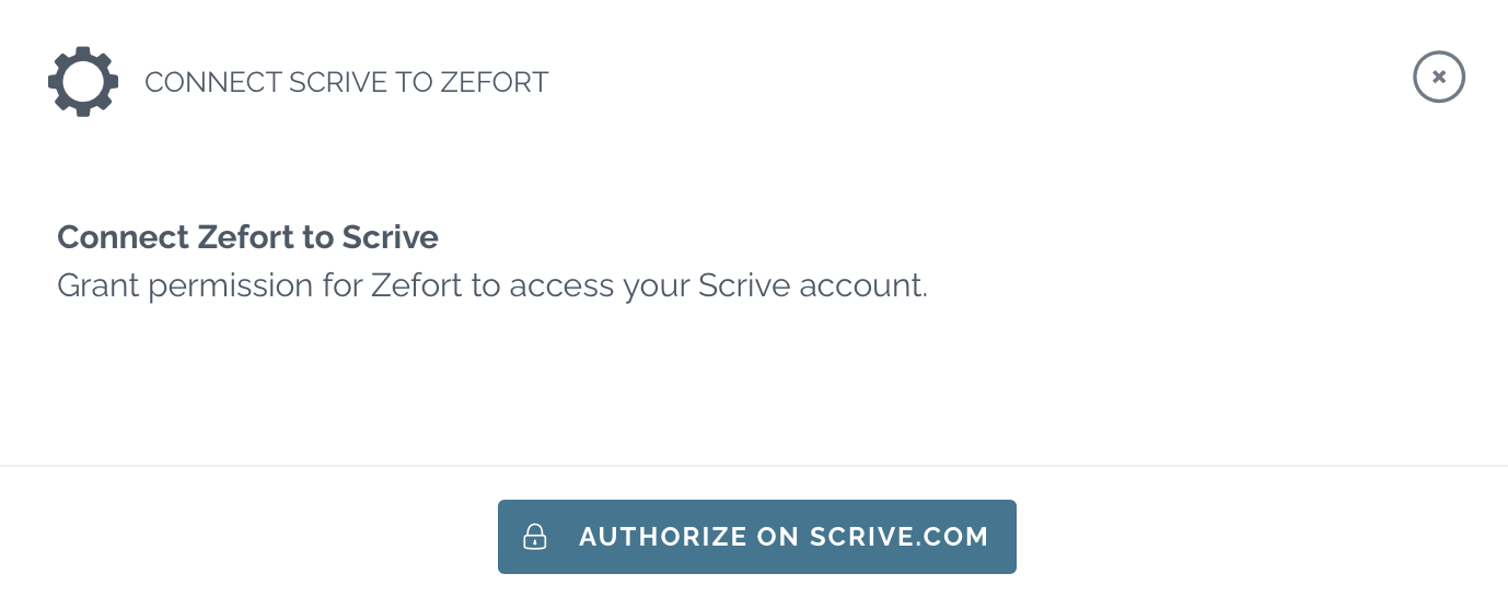 zefort connect to scrive