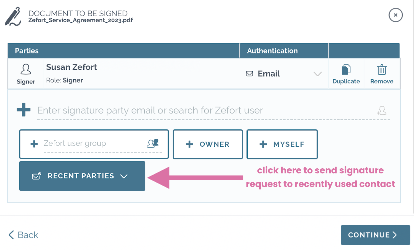 zefort sign recent parties