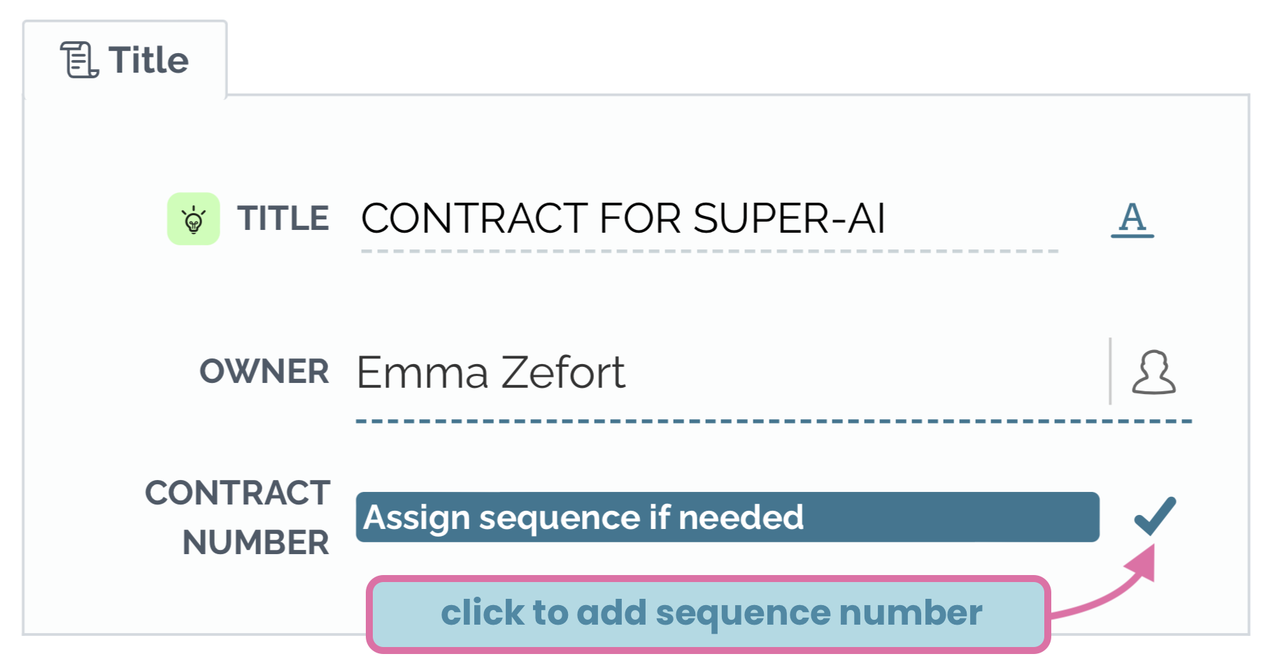 zefort assign sequence number