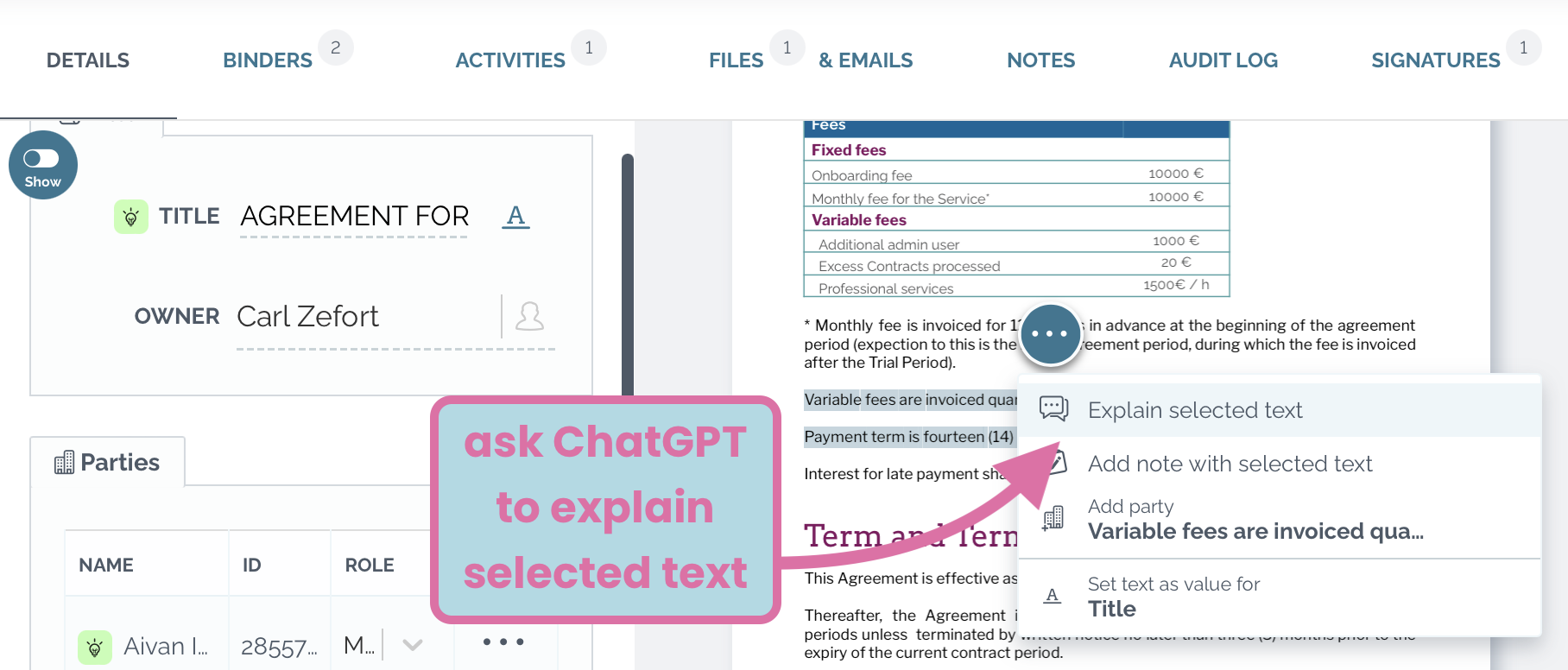 zefort ask chatGPT to explain selected text