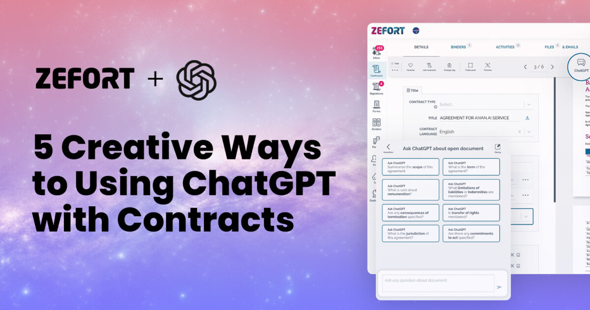 5 Creative ways to using ChatGPT with contracts