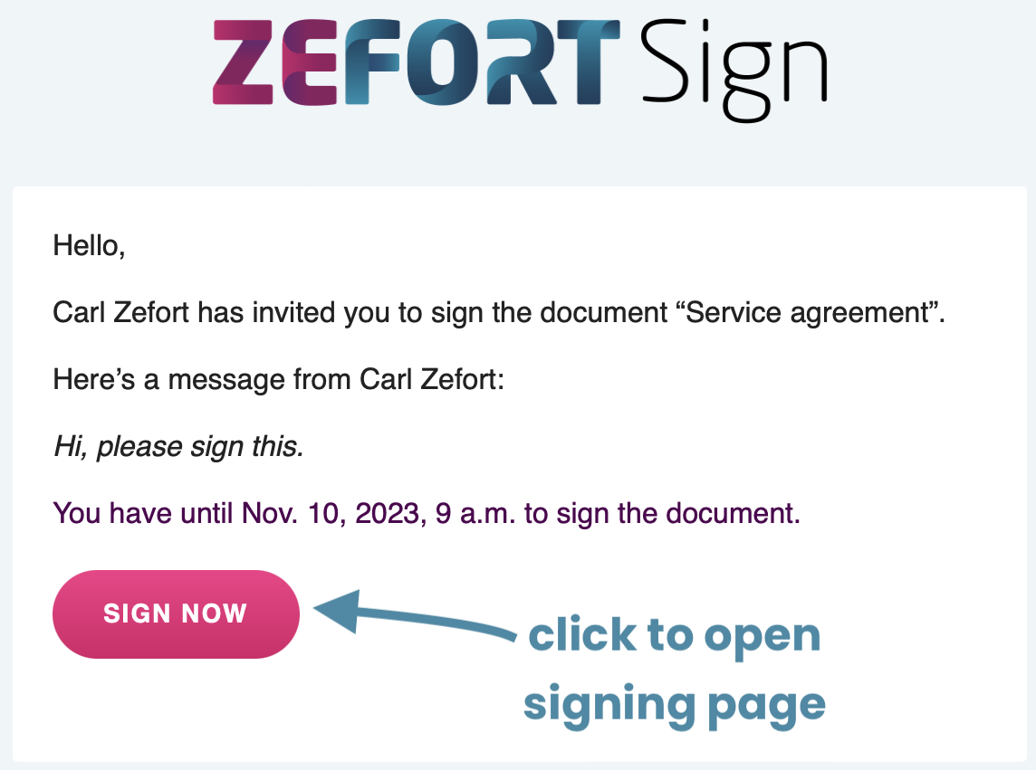 zefort signature request