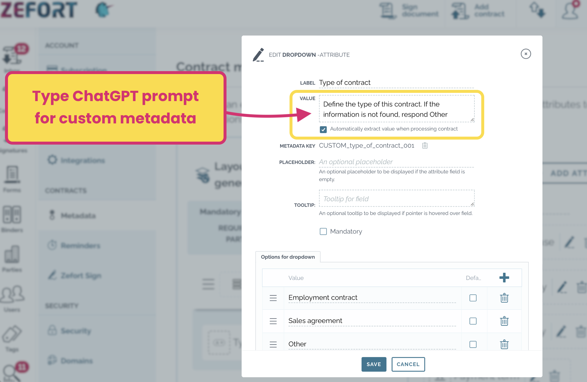 zefort custom metadata chatgpt prompt