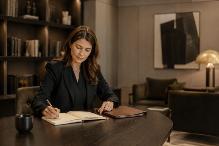 Woman signing contract