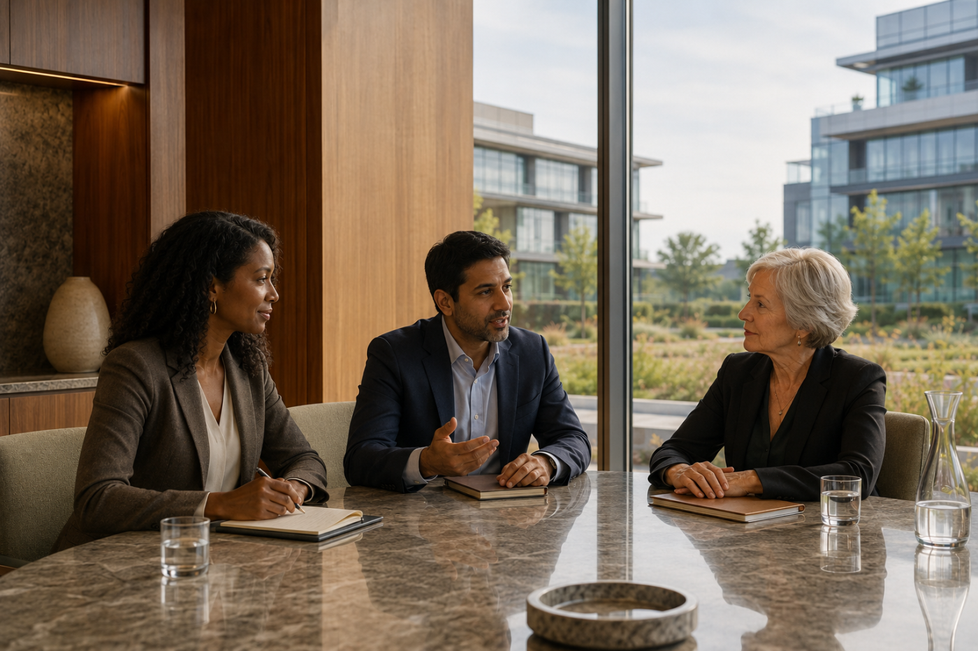 Modern office meeting with engaged professionals