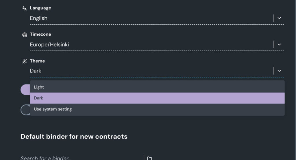 Zefort dark mode
